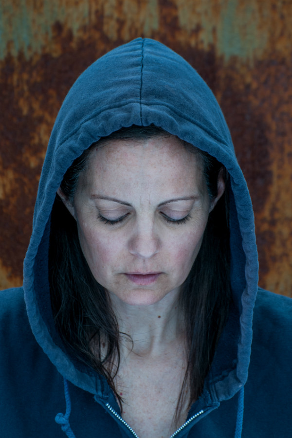 Sharon Graci as Mary in The Testament of Mary at PURE Theatre